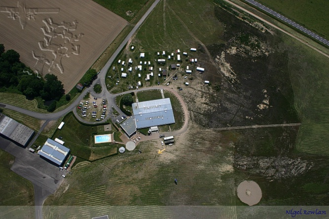 View of the drop zone from above the airfield