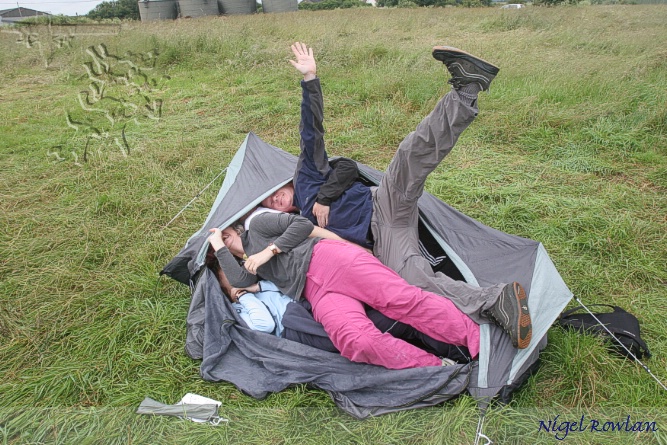 Yahoo, done it, the whole team in the tent