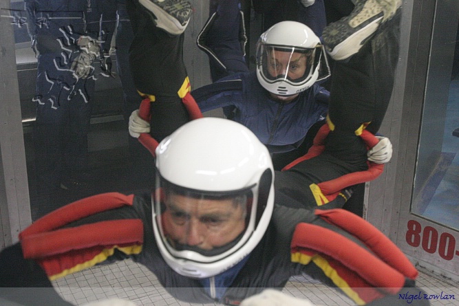 Elana and Chris in the wind tunnel