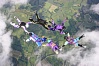 Six way formation skydive