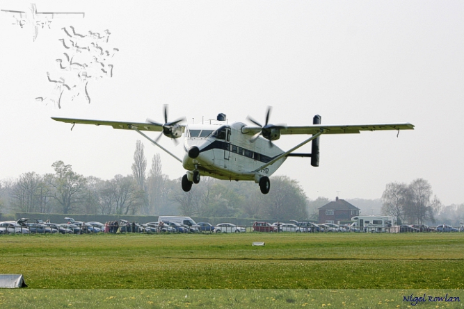 The Skyvan taking off