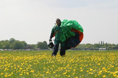 Dennis, the drop zone covered in buttercups