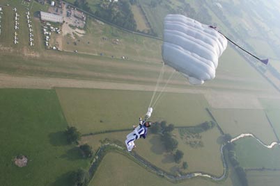 Roger Shapland under canopy at Headcorn airfield