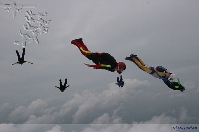 Tracking away on one of the skydives