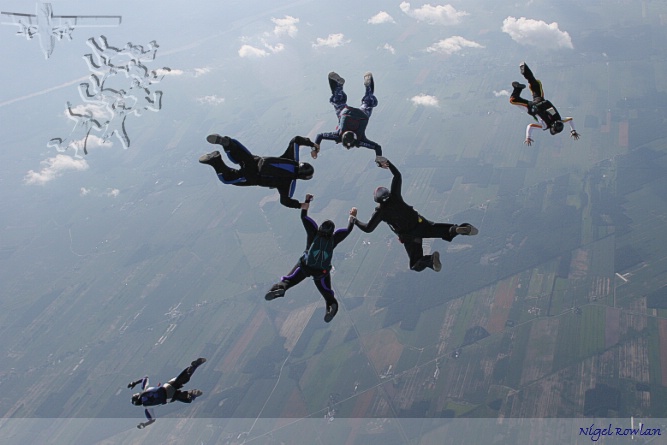 Launching the base, a formation just after exit
