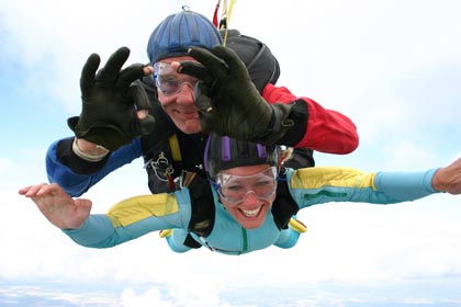 Clem Quinn with tandem passenger Annette