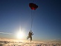 Amy Stringer with her instructor as they dump at sunset.