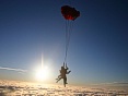 Amy Stringer with her instructor as they dump at sunset.