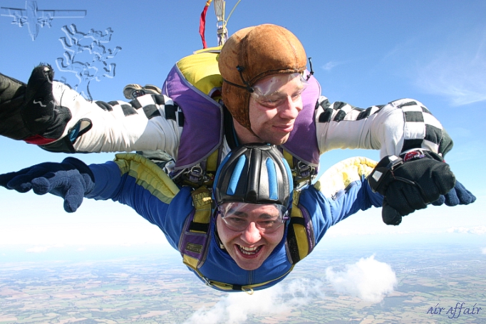 Jumping for charity or doing a sponsored parachute jump.