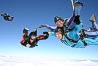 Mark Maynard and passenger Fiona Hodge being joined in freefall.