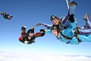 Mark Maynard and passenger Fiona Hodge being joined in freefall.