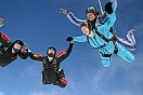 Two of our 4 way fs team, S-Sense join up with Fiona and Mark doing a tandem parachute jump.