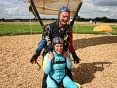 Clem Quinn as usual landing the parachute in the centre of the soft pit at the drop zone.