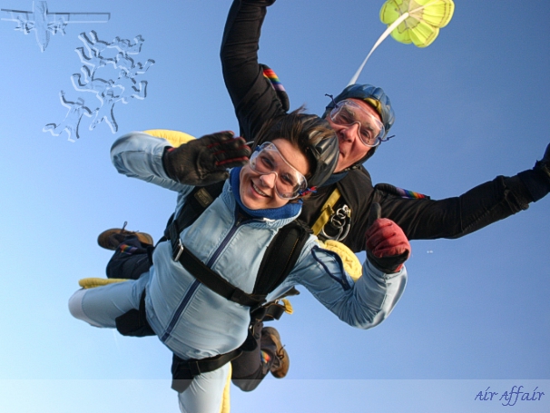 A sponsored parachute jump is one of the best ways to get to jump, the jump is free and you get to help your charity.